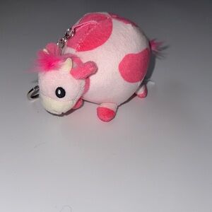 Squishable Pink Strawberry Cow Keychain